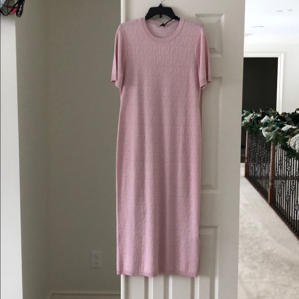 ‼️SOLD‼️Fendi FF Logo Jacquard Midi Sweater Dress